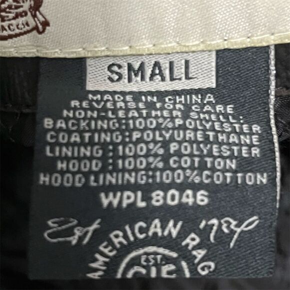 AMERICAN RAG  Black Motorcycle Jacket with Hoodie Size S - Picture 3 of 4